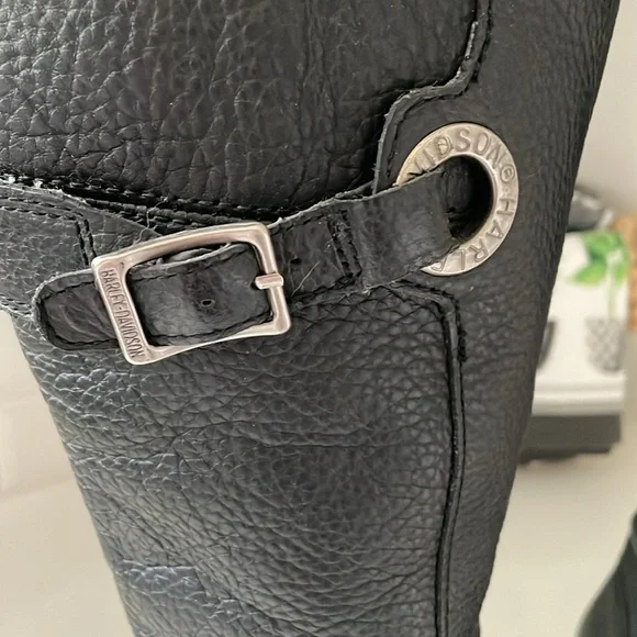 Harley Davidson Womens Boots Tall Twin Strap Sedona Black 85080 Size 6 - Picture 3 of 13